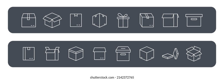 Box icons set . Box pack symbol vector elements for infographic web