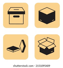 Box icons set . Box pack symbol vector elements for infographic web