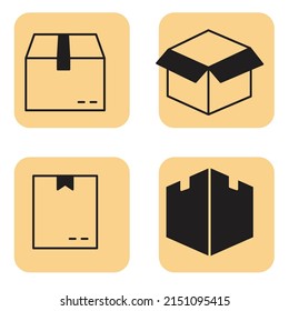 Box icons set . Box pack symbol vector elements for infographic web