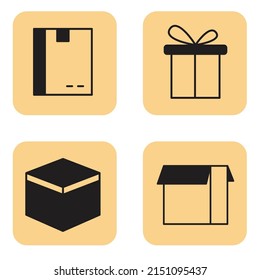 Box icons set . Box pack symbol vector elements for infographic web