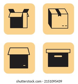 Box icons set . Box pack symbol vector elements for infographic web