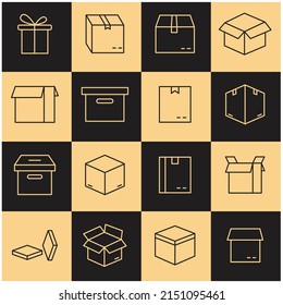 Box icons set . Box pack symbol vector elements for infographic web