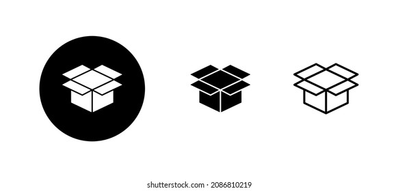 Box icons set. box sign and symbol, parcel, package