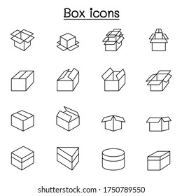 box icons set in thin line style