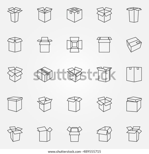 Box Icons Set Vector Cardboard Boxes Stock Vector (Royalty Free) 489555715