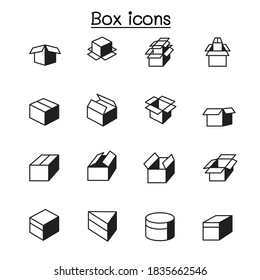 box icons set vector illustration graphic design
