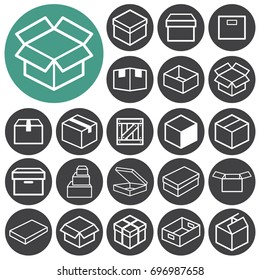 Box icons. Vector illustration.
