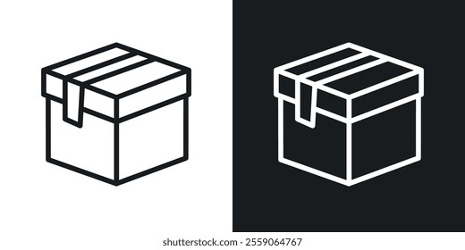 Box icons. vector set in black colors