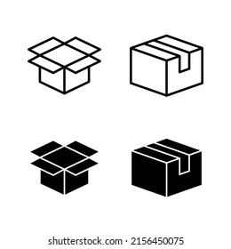 Vector de iconos de caja. signo y símbolo de caja, paquete