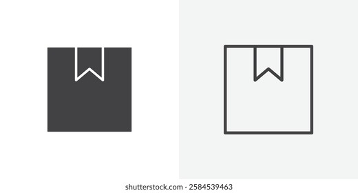 Box icons vectors illustrations in black fill and liner versions