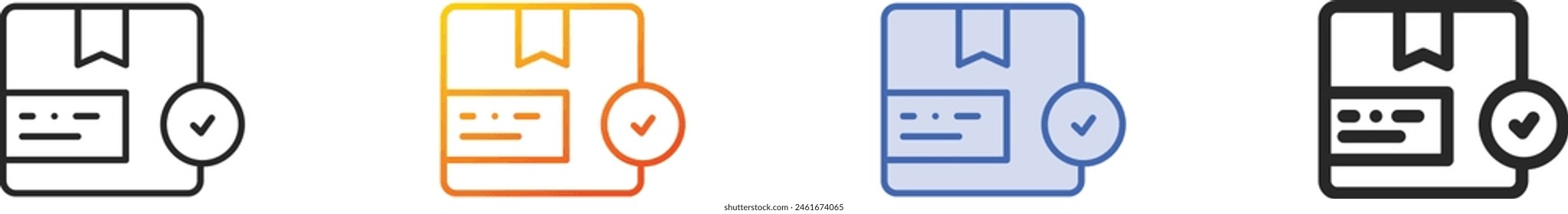 box icon.Thin Linear, Gradient, Blue Stroke and bold Style Design Isolated On White Background