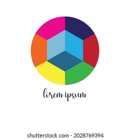 box illustration design with circle full color. the vector can be used for your brand