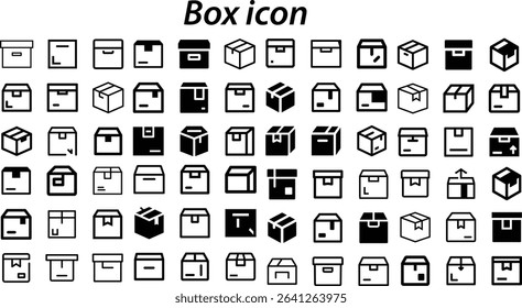 Box  Illustration Icons set. Box icon set isolated on white background. Gift and Surprise Icons - Classic Line Series
