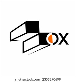 Box initials design with box illustration on letter B.