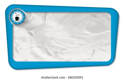 box for insertion text with paper texture and cup of coffee