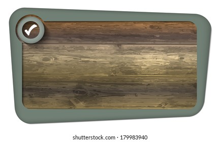 box for insertion text with wood texture and check box