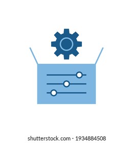 Box installation setup product icon  in color icon, isolated on white background 