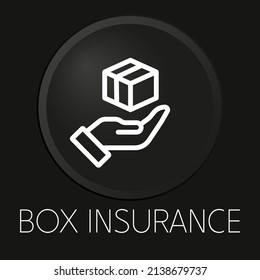 Box insurance minimal vector line icon on 3D button isolated on black background. Premium Vector.
