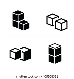 box interlace icons set