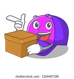 With box isolated cap in the a mascot