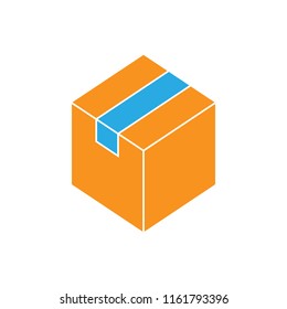 Box isolated color icon, vector illustration design. Logistics collection.