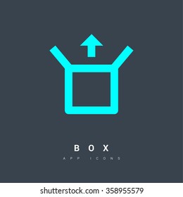 Box isolated minimal single flat linear icon for application and info-graphic. Delivery line vector icon for websites and mobile minimalistic flat design.