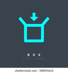 Box isolated minimal single flat linear icon for application and info-graphic. Delivery line vector icon for websites and mobile minimalistic flat design.