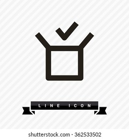 Box isolated minimal single flat linear icon for application and info-graphic. Delivery line vector icon for websites and mobile minimalistic flat design.