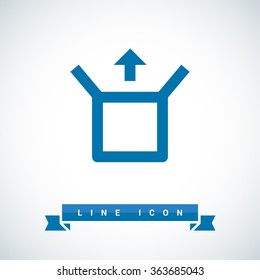Box isolated minimal single flat linear icon for application and info-graphic. Delivery line vector icon for websites and mobile minimalistic flat design.
