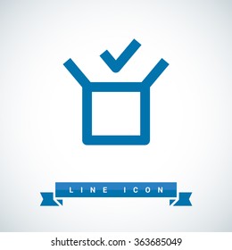 Box isolated minimal single flat linear icon for application and info-graphic. Delivery line vector icon for websites and mobile minimalistic flat design.