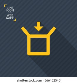 Box isolated minimal single flat linear icon for application and info-graphic. Delivery line vector icon for websites and mobile minimalistic flat design.