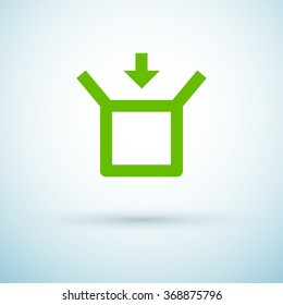 Box isolated minimal single flat linear icon for application and info-graphic. Delivery line vector icon for websites and mobile minimalistic flat design.