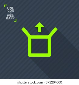 Box isolated minimal single flat linear icon for application and info-graphic. Delivery line vector icon for websites and mobile minimalistic flat design.