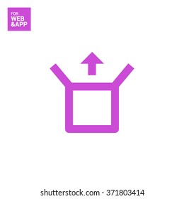Box isolated minimal single flat linear icon for application and info-graphic. Delivery line vector icon for websites and mobile minimalistic flat design.