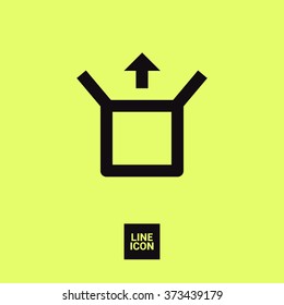 Box isolated minimal single flat linear icon for application and info-graphic. Delivery line vector icon for websites and mobile minimalistic flat design.
