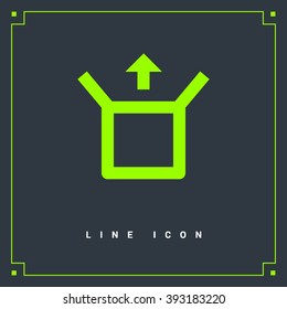 Box isolated minimal single flat linear icon for application and info-graphic. Delivery line vector icon for websites and mobile minimalistic flat design.