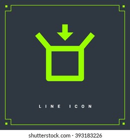 Box isolated minimal single flat linear icon for application and info-graphic. Delivery line vector icon for websites and mobile minimalistic flat design.