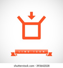 Box isolated minimal single flat linear icon for application and info-graphic. Delivery line vector icon for websites and mobile minimalistic flat design.