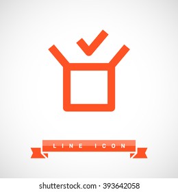 Box isolated minimal single flat linear icon for application and info-graphic. Delivery line vector icon for websites and mobile minimalistic flat design.