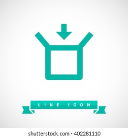 Box isolated minimal single flat linear icon for application and info-graphic. Delivery line vector icon for websites and mobile minimalistic flat design.
