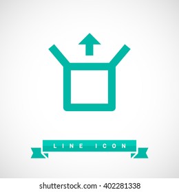 Box isolated minimal single flat linear icon for application and info-graphic. Delivery line vector icon for websites and mobile minimalistic flat design.