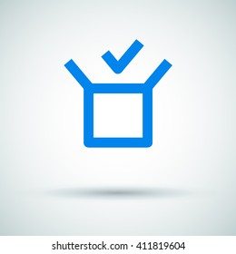 Box isolated minimal single flat linear icon for application and info-graphic. Delivery line vector icon for websites and mobile minimalistic flat design.