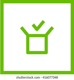 Box isolated minimal single flat linear icon for application and info-graphic. Delivery line vector icon for websites and mobile minimalistic flat design.