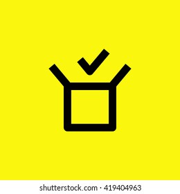 Box isolated minimal single flat linear icon for application and info-graphic. Delivery line vector icon for websites and mobile minimalistic flat design.