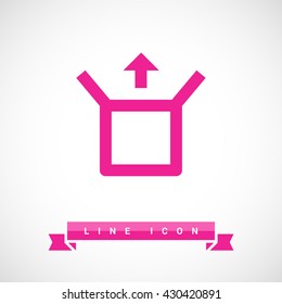 Box isolated minimal single flat linear icon for application and info-graphic. Delivery line vector icon for websites and mobile minimalistic flat design.