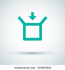 Box isolated minimal single flat linear icon for application and info-graphic. Delivery line vector icon for websites and mobile minimalistic flat design.
