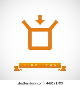 Box isolated minimal single flat linear icon for application and info-graphic. Delivery line vector icon for websites and mobile minimalistic flat design.