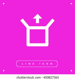 Box isolated minimal single flat linear icon for application and info-graphic. Delivery line vector icon for websites and mobile minimalistic flat design.