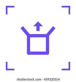 Box isolated minimal single flat linear icon for application and info-graphic. Delivery line vector icon for websites and mobile minimalistic flat design.