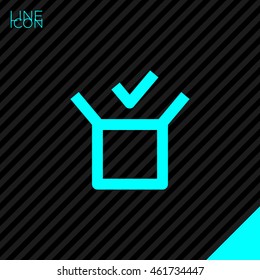 Box isolated minimal single flat linear icon for application and info-graphic. Delivery line vector icon for websites and mobile minimalistic flat design.